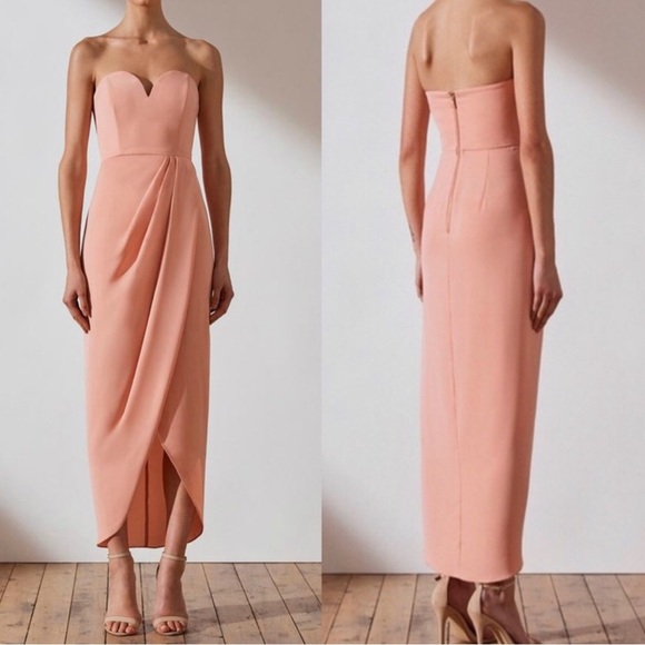 NWT Shona Joy U Core Strapless Tulip Hem Dress Dusty Pink - Picture 1 of 12